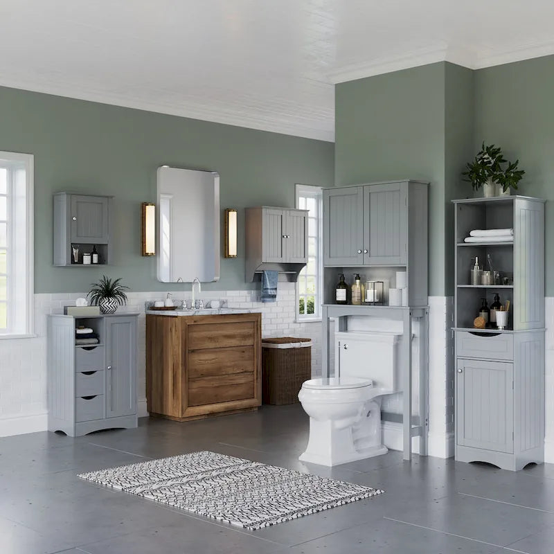 Armoire de toilette murale peu encombrante avec étagère réglable à installer au-dessus des toilettes
