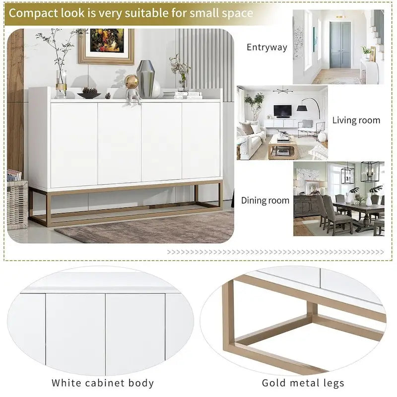 47.2 Buffet moderne 4 portes avec piètement en métal