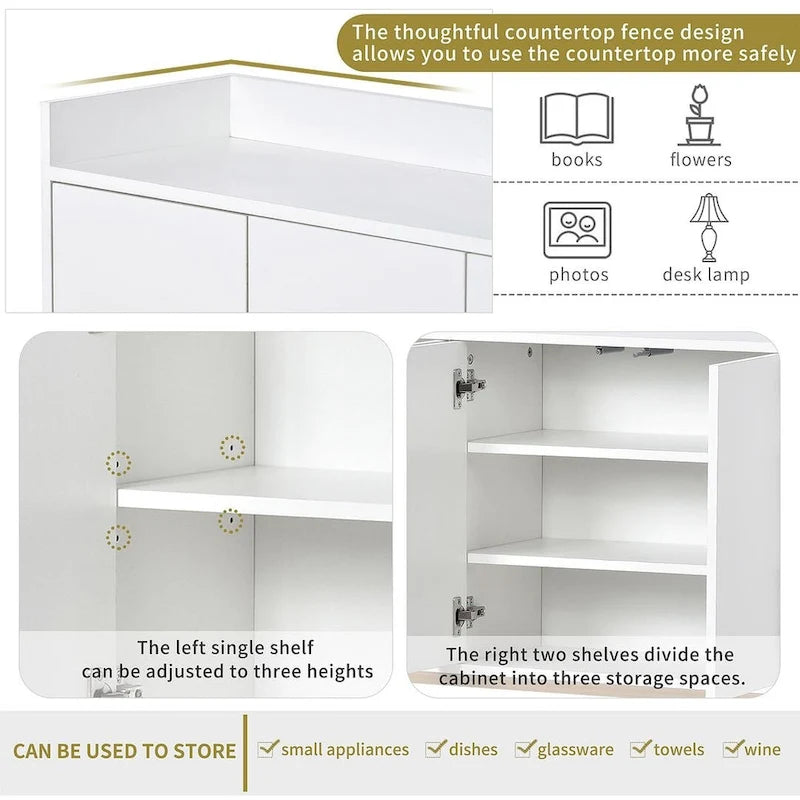 47.2 Buffet moderne 4 portes avec piètement en métal
