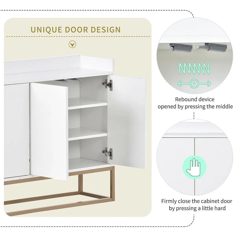 47.2 Buffet moderne 4 portes avec piètement en métal