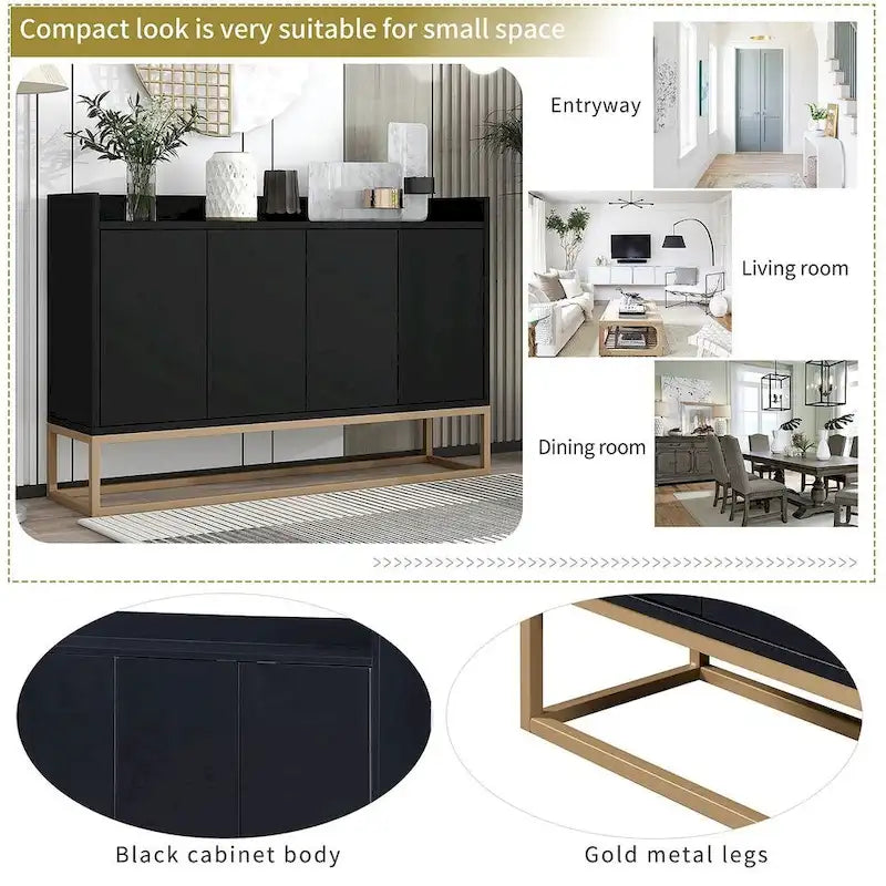 47.2 Buffet moderne 4 portes avec piètement en métal
