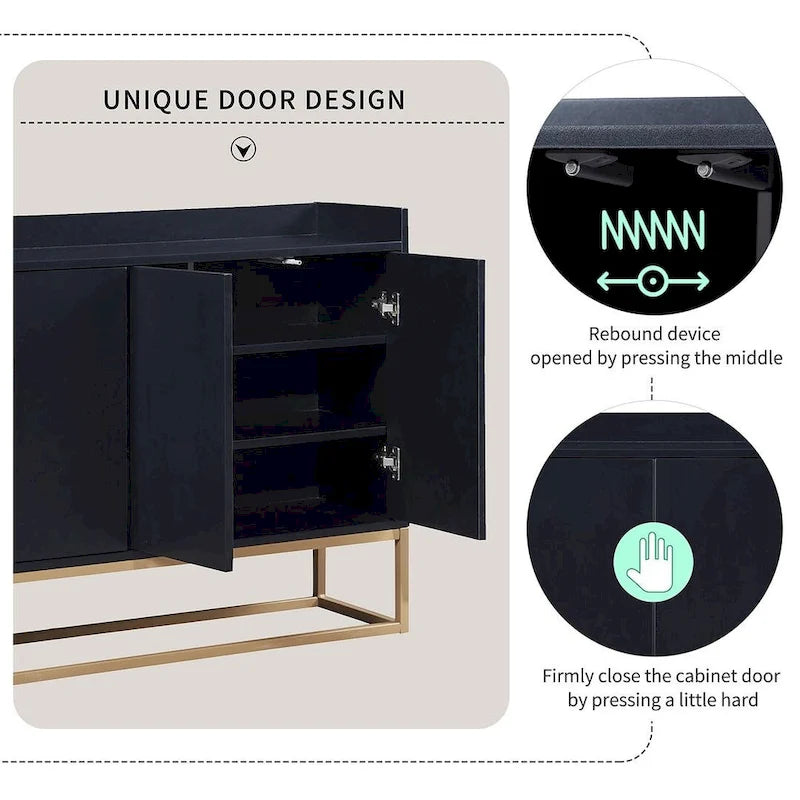 47.2 Buffet moderne 4 portes avec piètement en métal