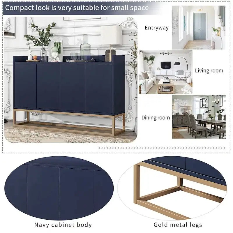 47.2 Buffet moderne 4 portes avec piètement en métal