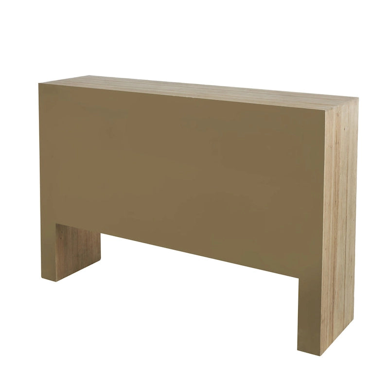 Meuble de Rangement en Bois, Buffet 2 Portes et 3 Tiroirs avec Grain de Bois Naturel - Marron
